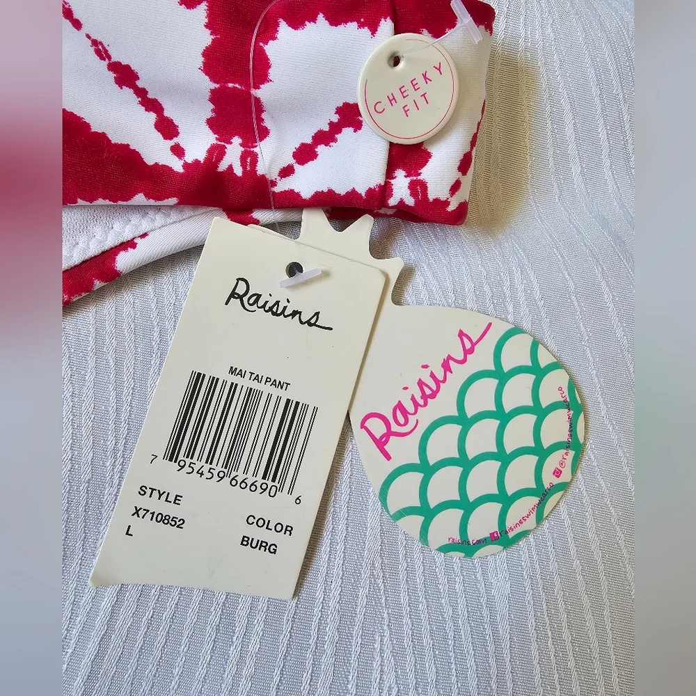 Raisins Dark Red and White Bikini Set NEW with Tags - Picture 11 of 11